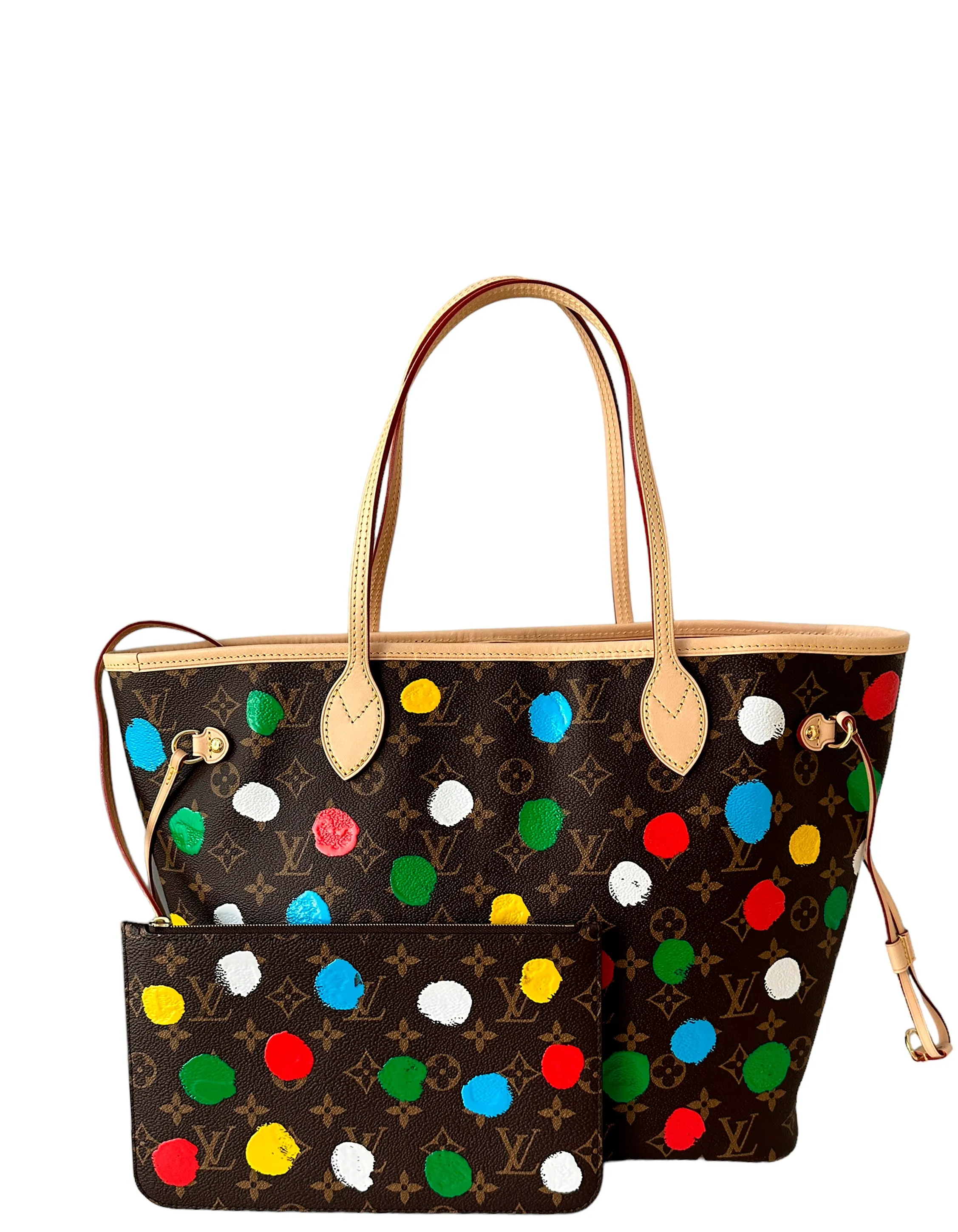Louis Vuitton LV x YK Monogram Dots Neverfull MM Tote Bag