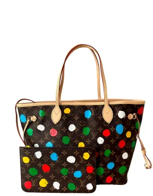 Louis Vuitton LV x YK Monogram Dots Neverfull MM Tote Bag