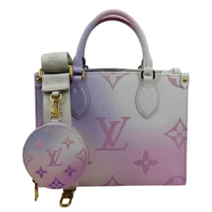 LOUIS VUITTON Onthego PM Monogram Coated Canvas Tote Sunrise Pastel