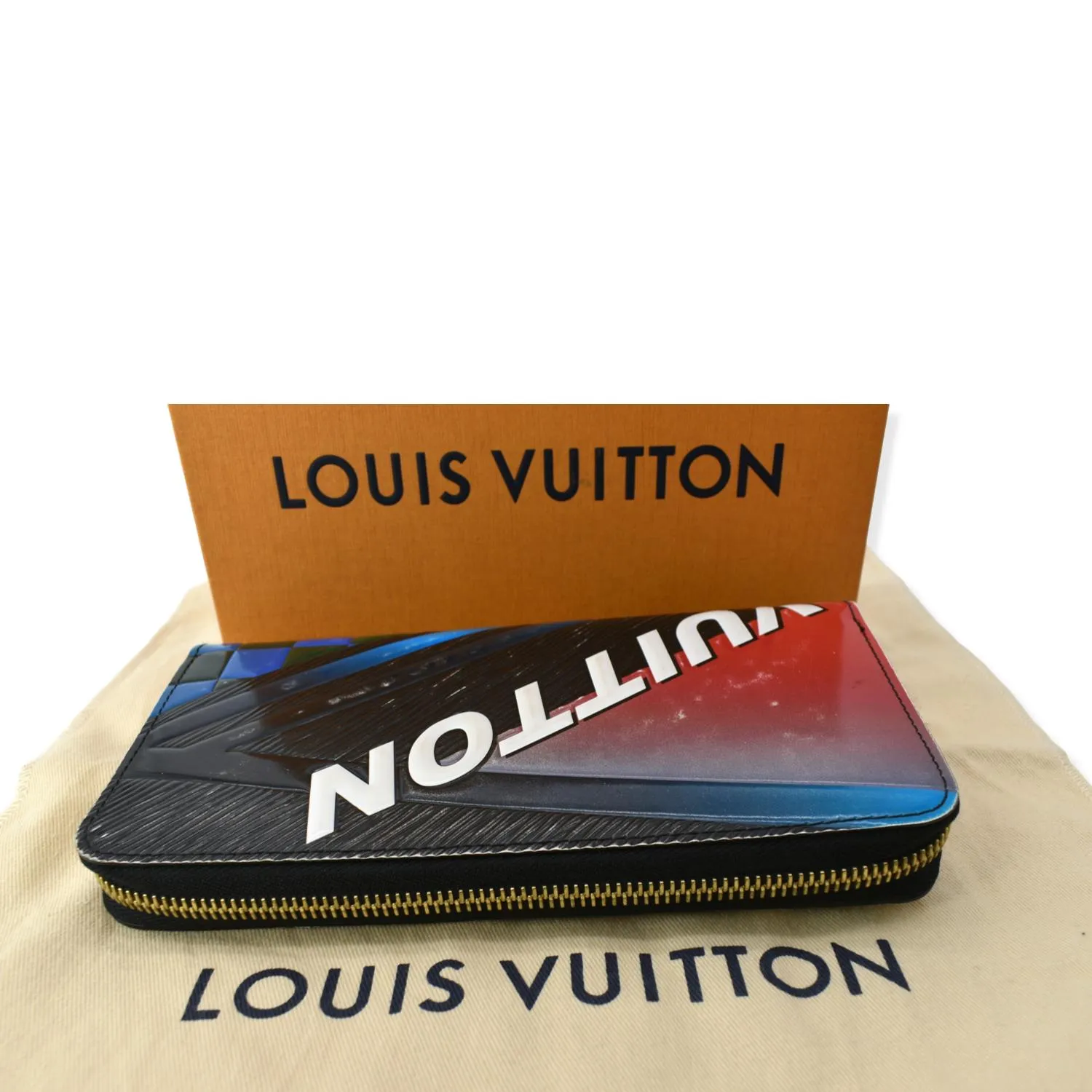 LOUIS VUITTON Race Print Limited Edition Epi Leather Zippy Wallet Multicolor