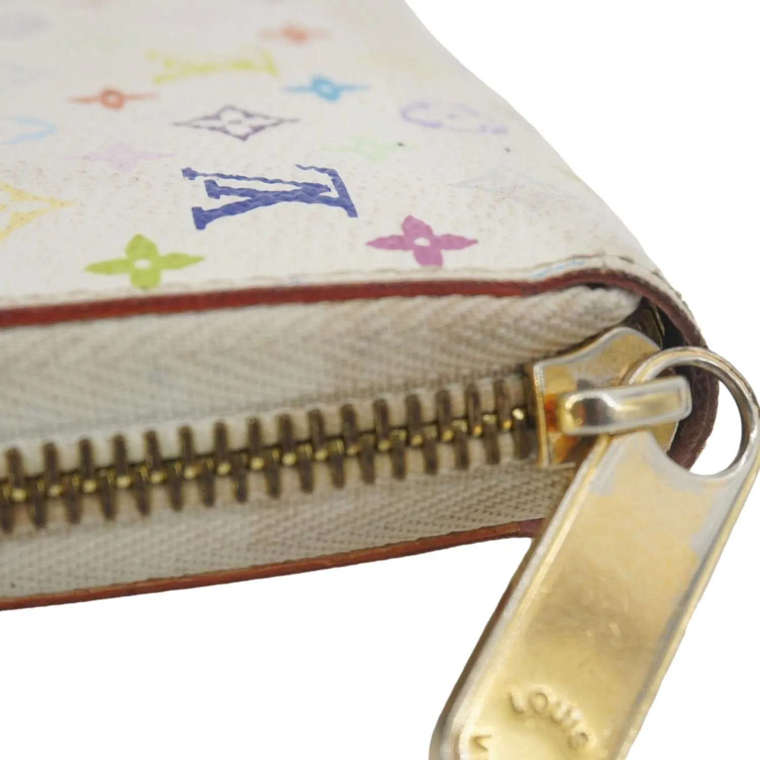LOUIS VUITTON Takashi Murakami Monogram Multicolor Zippy Wallet White