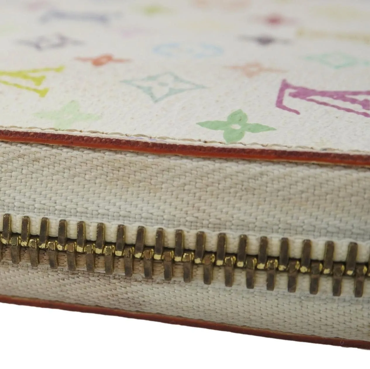 LOUIS VUITTON Takashi Murakami Monogram Multicolor Zippy Wallet White