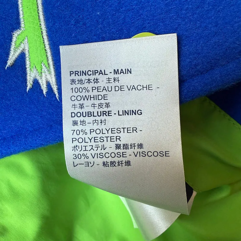 Louis Vuitton  Virgil Abloh Taurillon Gradient Varsity Jacket Blue/Green Size 52 Unisex