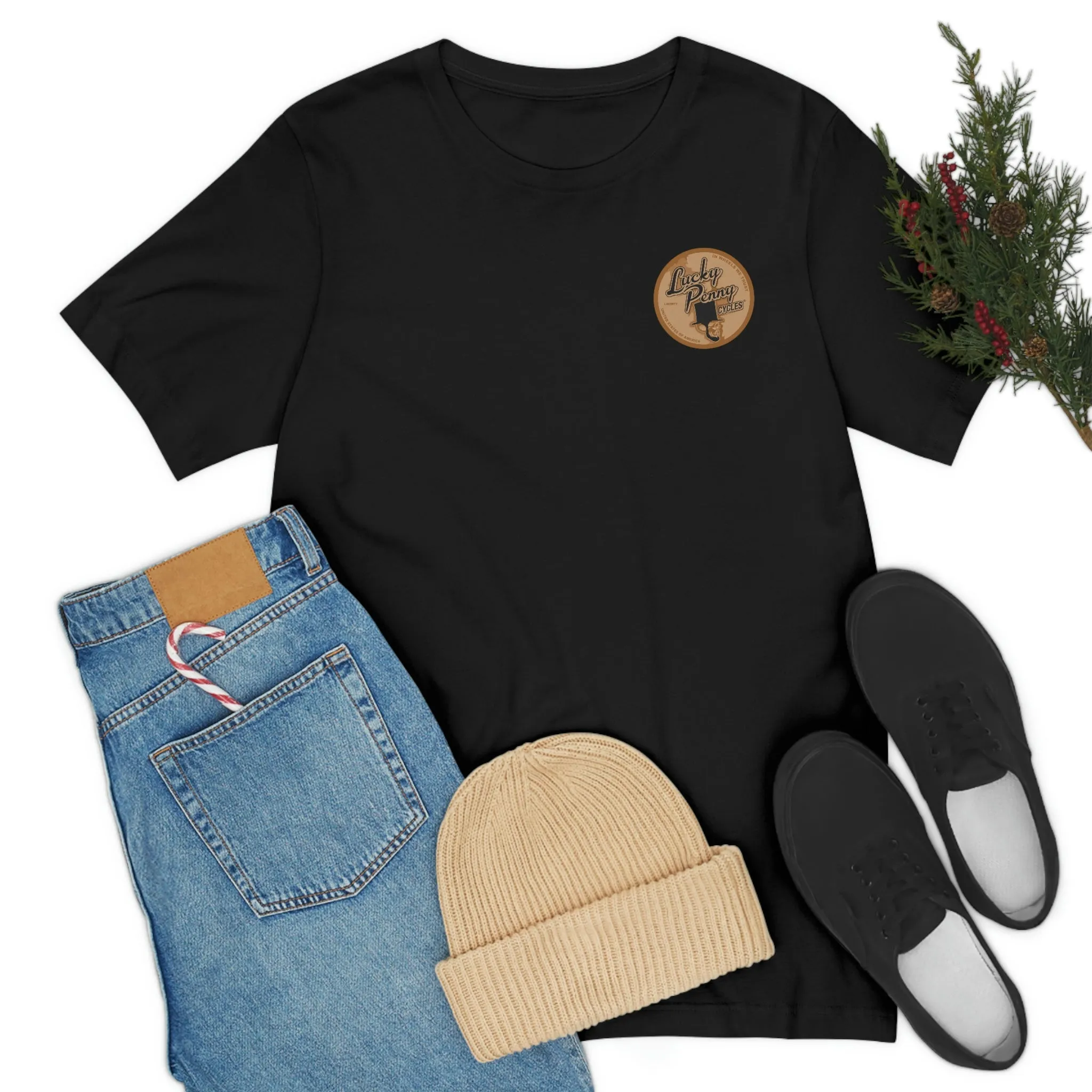 Lucky Penny Cycles Vintage Copper Compass T-Shirt
