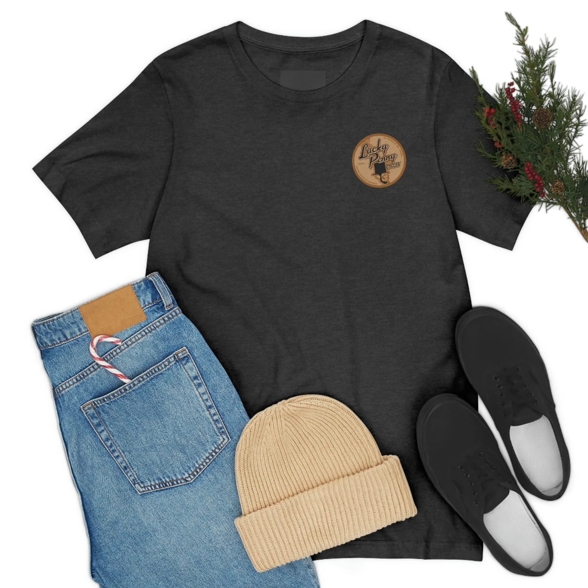 Lucky Penny Cycles Vintage Wheel Copper T-Shirt