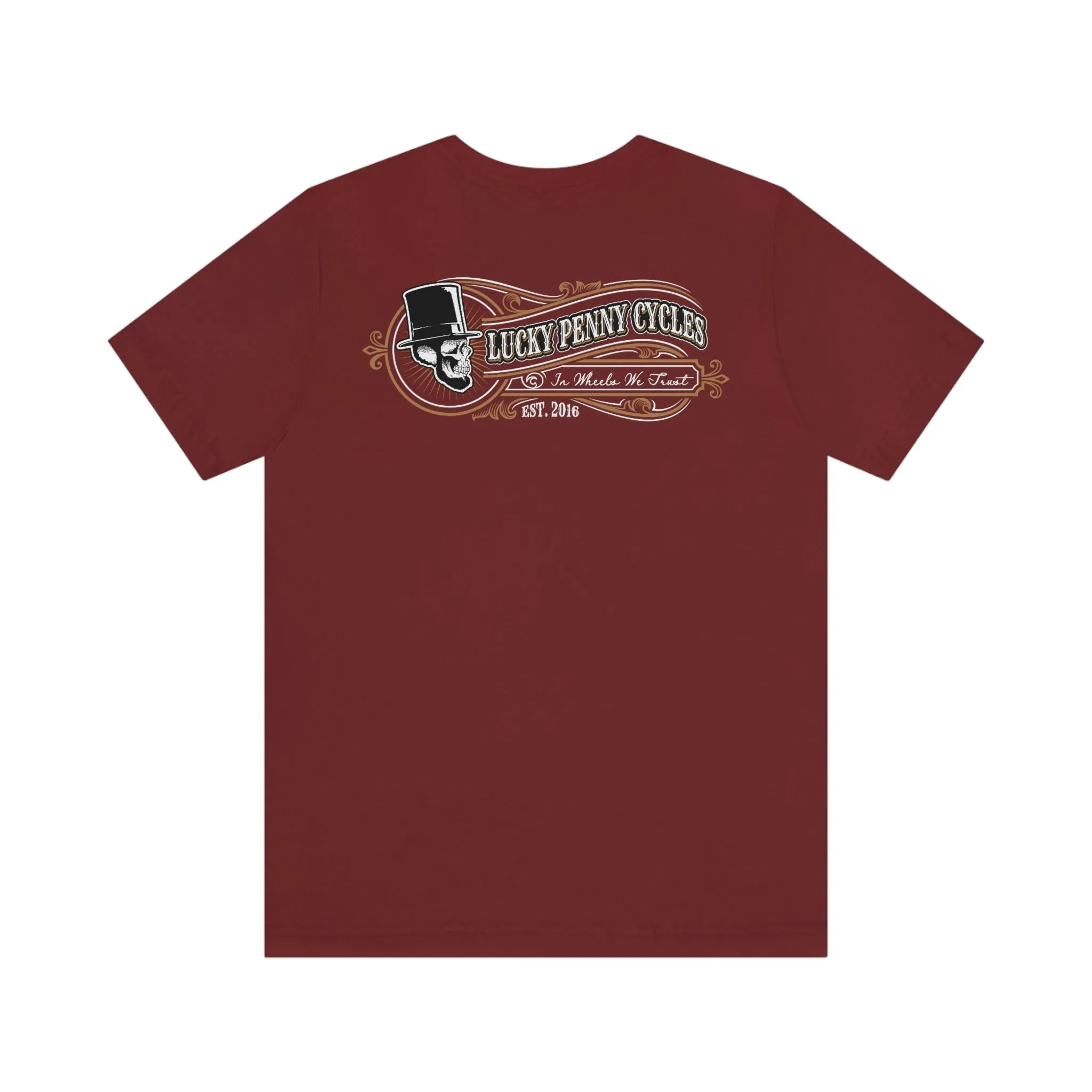Lucky Penny Cycles Vintage Wheel Copper T-Shirt