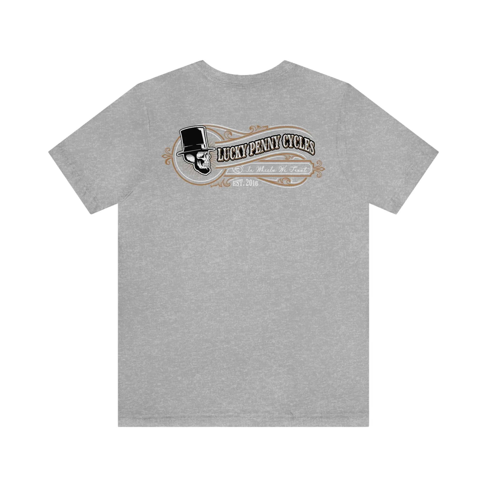 Lucky Penny Cycles Vintage Wheel Copper T-Shirt
