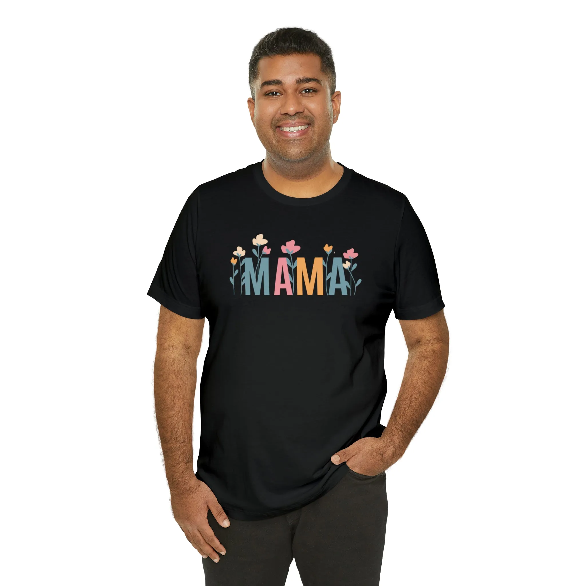 Mama Pastel Flowers T-Shirt | Love Mom Tee |  Bella Canvas 3001 Unisex | Mother Short Sleeve Tshirt