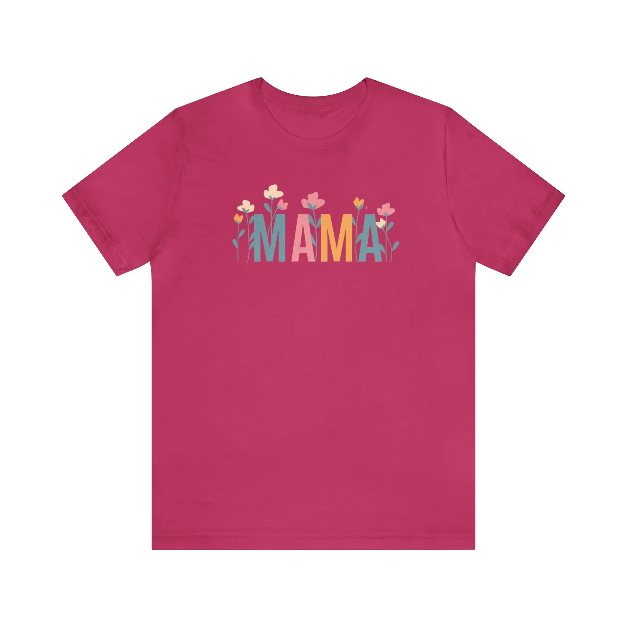 Mama Pastel Flowers T-Shirt | Love Mom Tee |  Bella Canvas 3001 Unisex | Mother Short Sleeve Tshirt