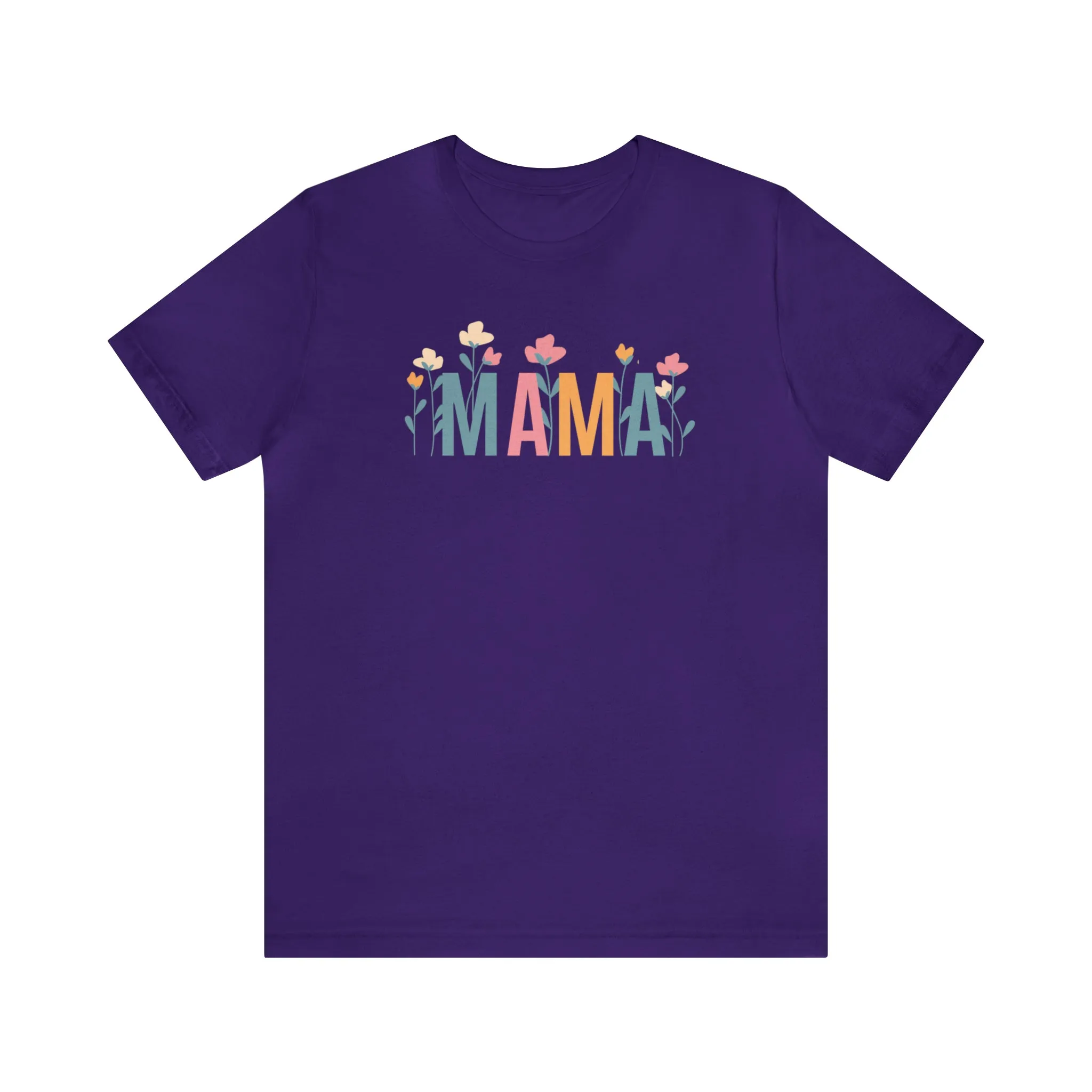 Mama Pastel Flowers T-Shirt | Love Mom Tee |  Bella Canvas 3001 Unisex | Mother Short Sleeve Tshirt