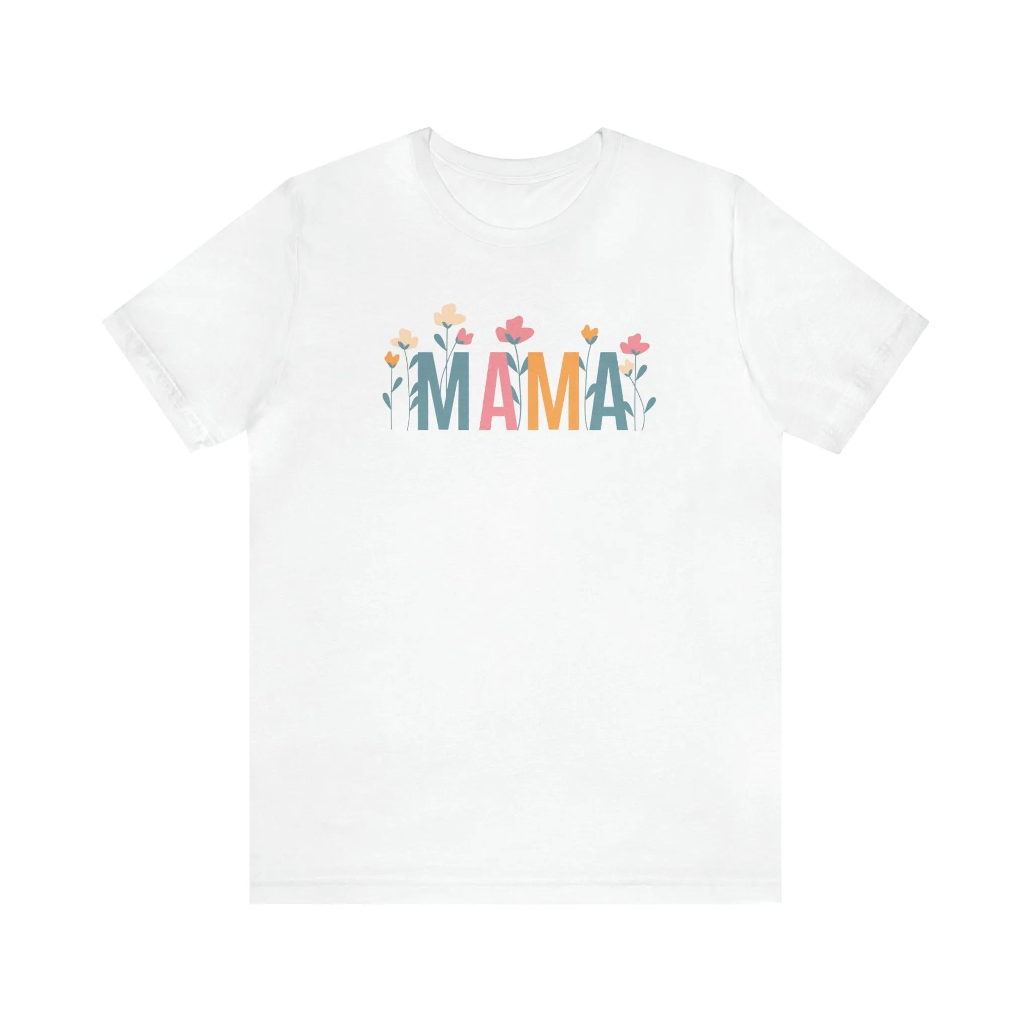 Mama Pastel Flowers T-Shirt | Love Mom Tee |  Bella Canvas 3001 Unisex | Mother Short Sleeve Tshirt
