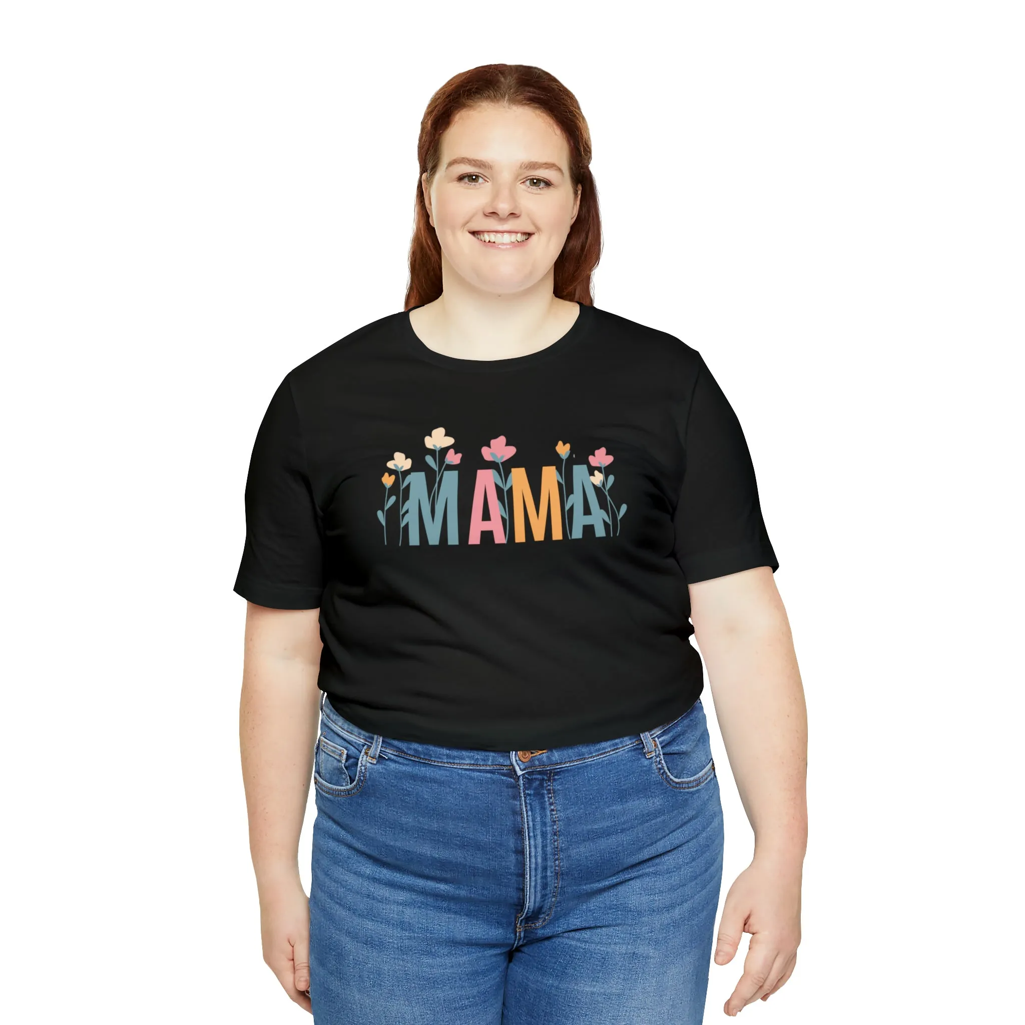 Mama Pastel Flowers T-Shirt | Love Mom Tee |  Bella Canvas 3001 Unisex | Mother Short Sleeve Tshirt