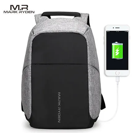 Mark Rydone Multifunction USB charging Men Laptop Backpacks