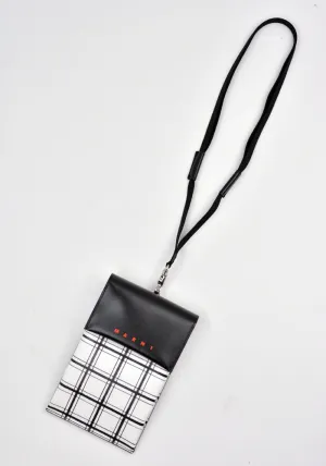 MARNI EMI0004A6 PHONE CASE WHITE/BLACK CHECK