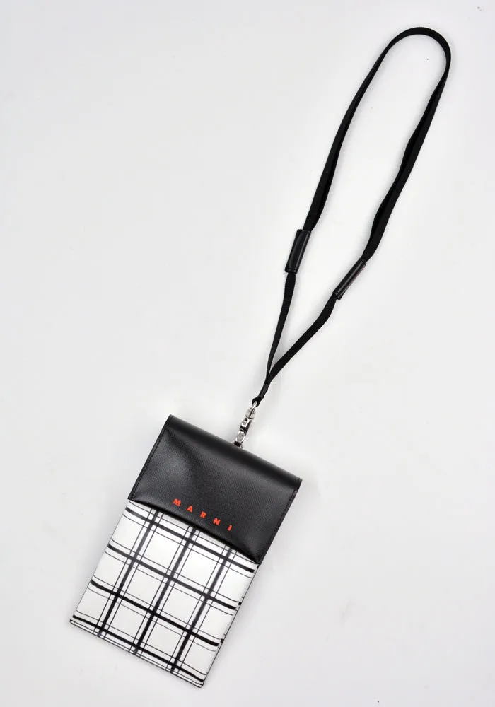 MARNI EMI0004A6 PHONE CASE WHITE/BLACK CHECK