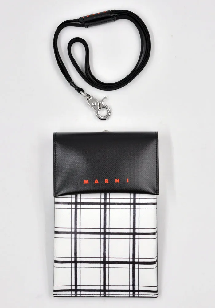 MARNI EMI0004A6 PHONE CASE WHITE/BLACK CHECK