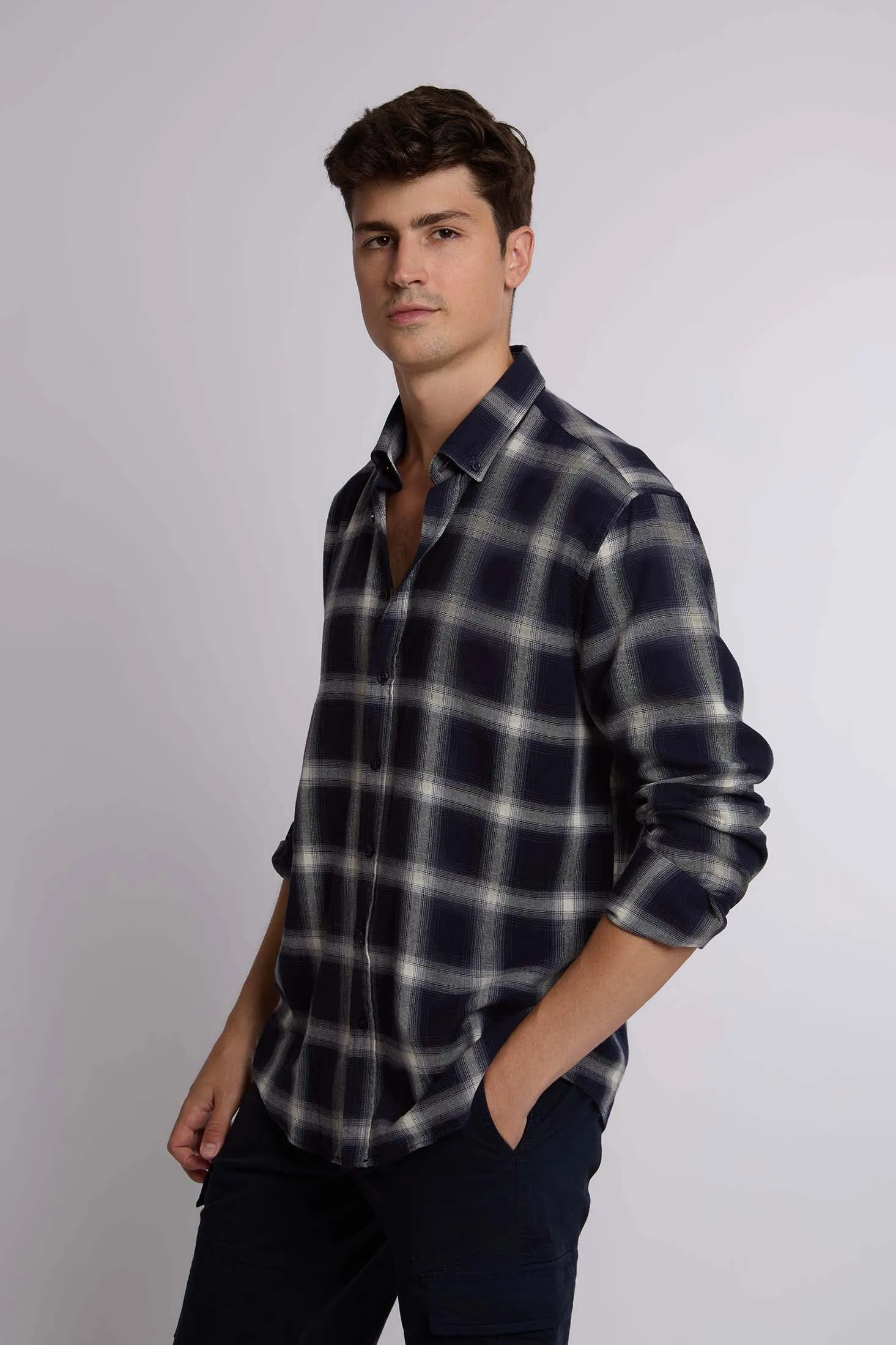 Men Shirt Regular Fit Cotton Long Sleeves Multicolor