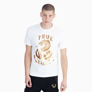 Men's Copper Snake Metallic Foil Print T Shirt