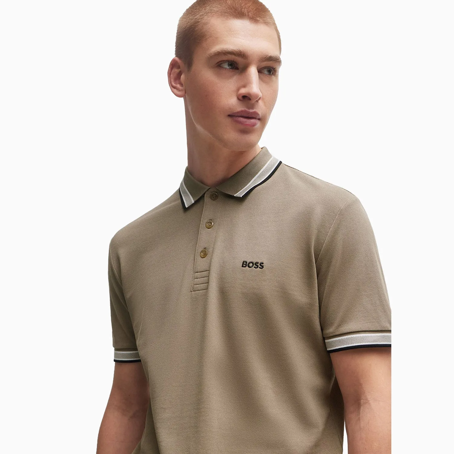 Men's Cotton-Pique Polo Shirt With Contrast Logo