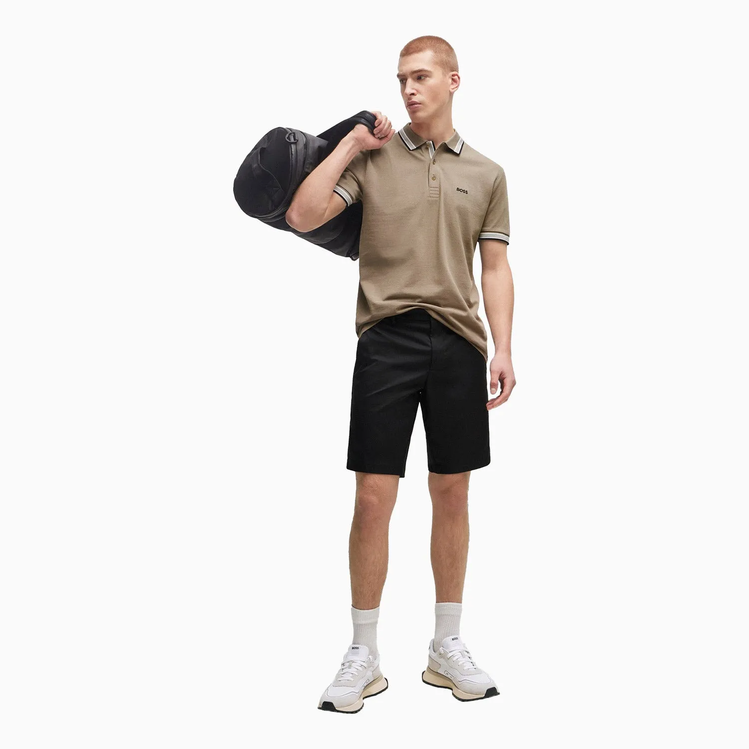 Men's Cotton-Pique Polo Shirt With Contrast Logo