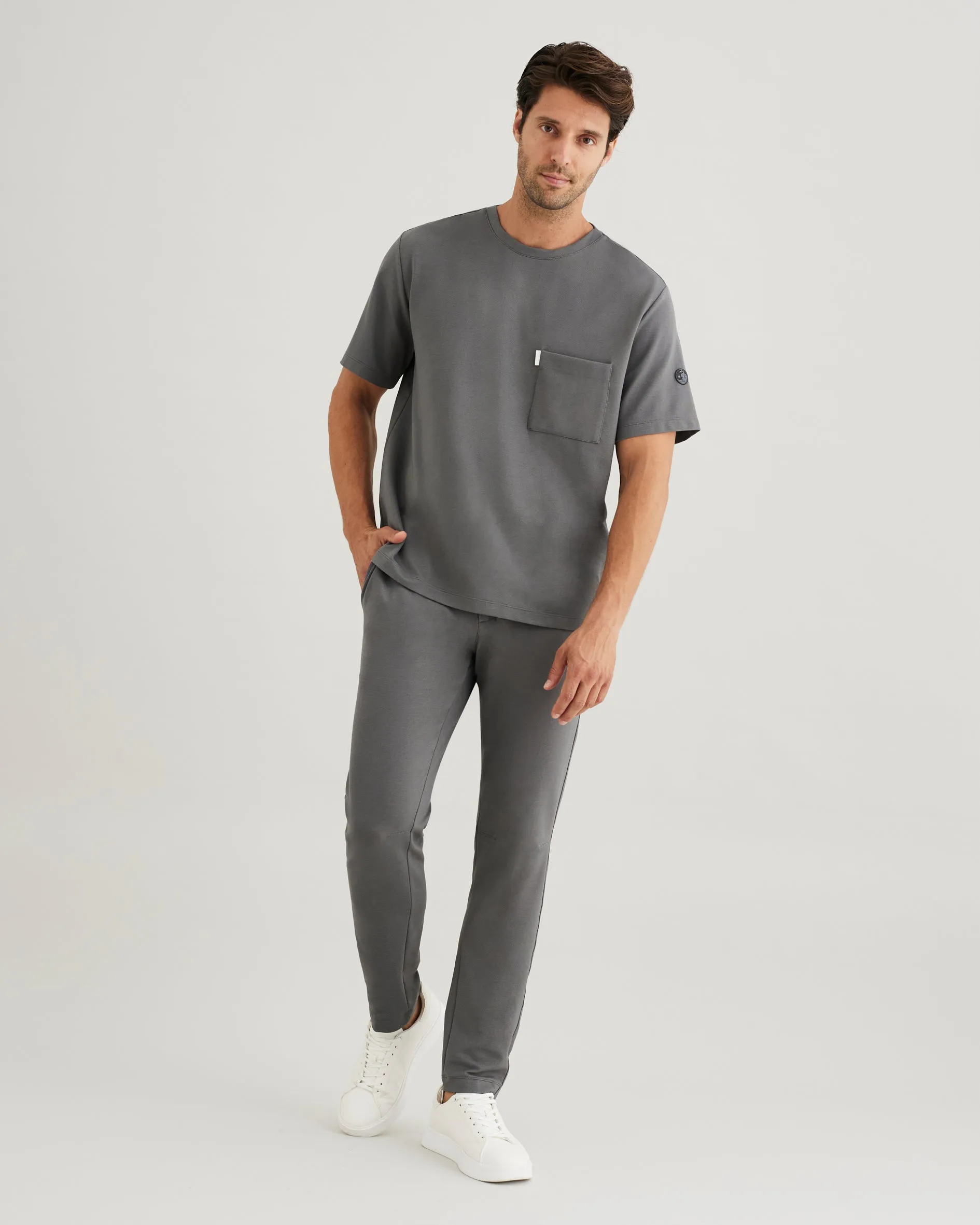 Men's Crewneck Scrub Shirt | Jersey Milano