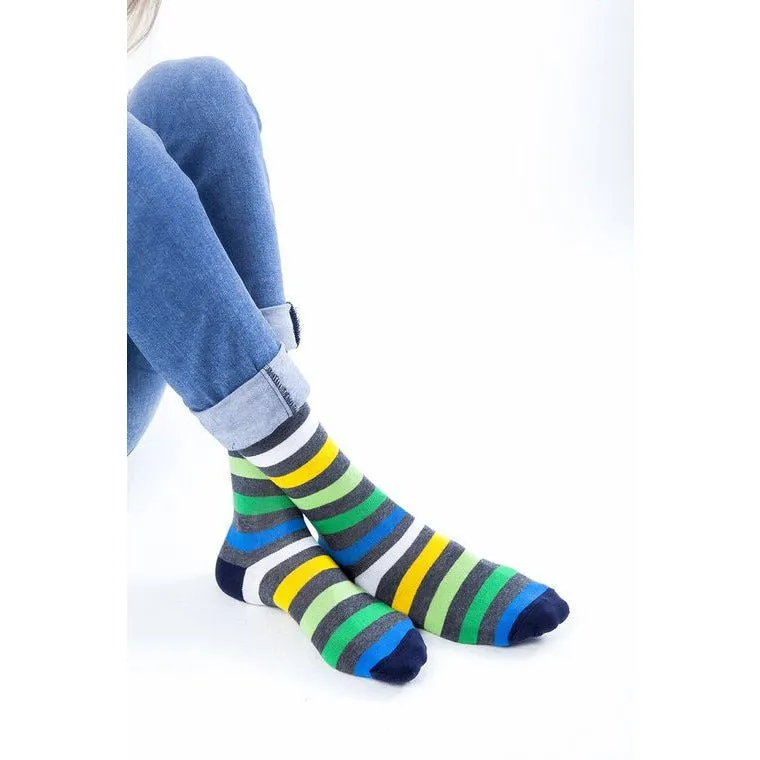 Men's Grey Emerald Stripe Socks
