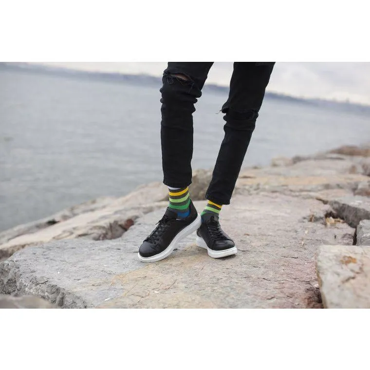Men's Grey Emerald Stripe Socks