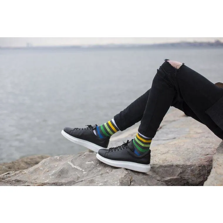 Men's Grey Emerald Stripe Socks