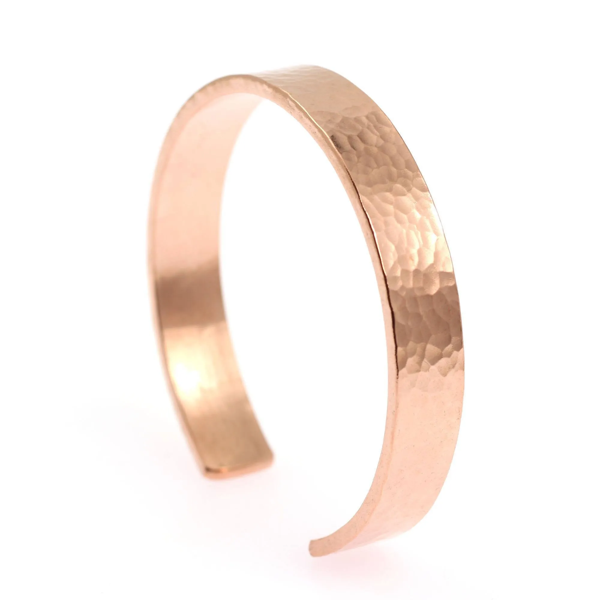 Men's Hammered Copper Cuff Bracelet - 10mm Wide