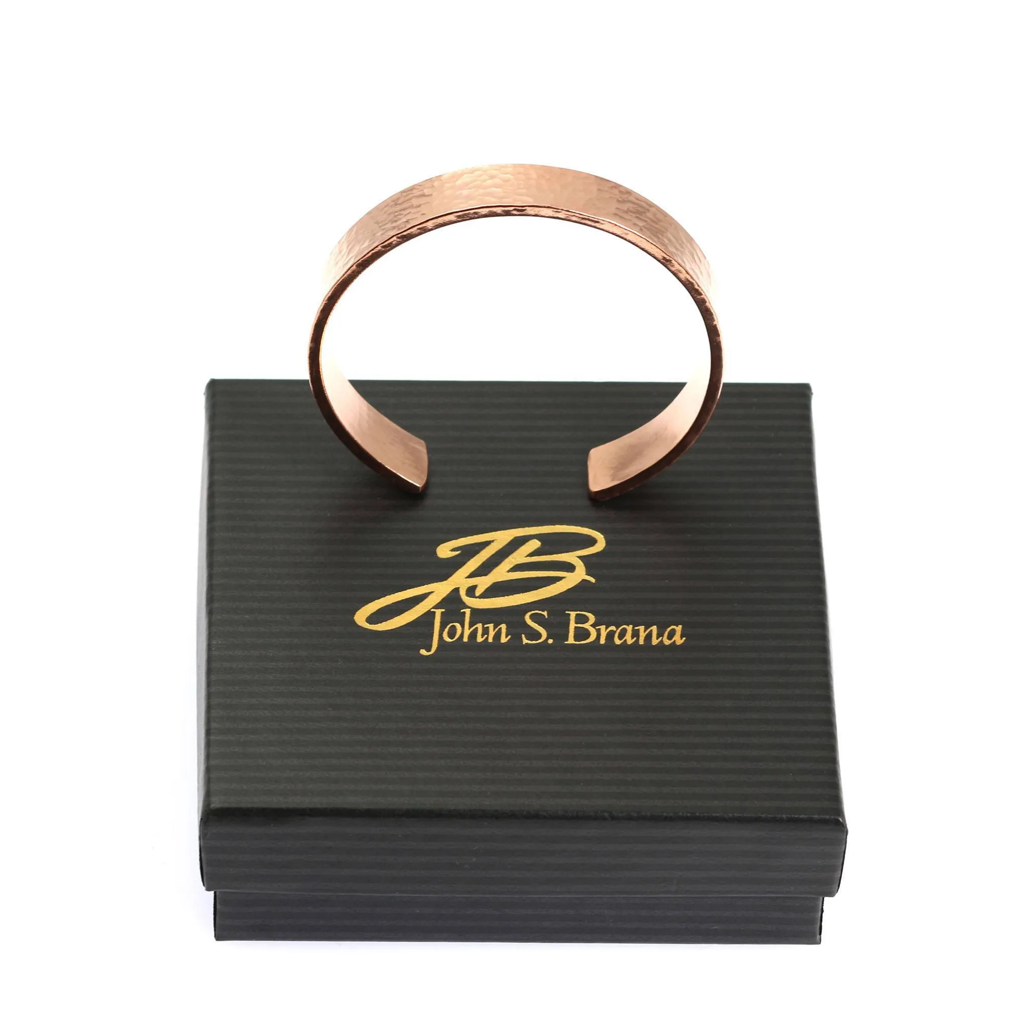 Men's Hammered Copper Cuff Bracelet - 10mm Wide