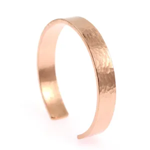 Men's Hammered Copper Cuff Bracelet - 10mm Wide