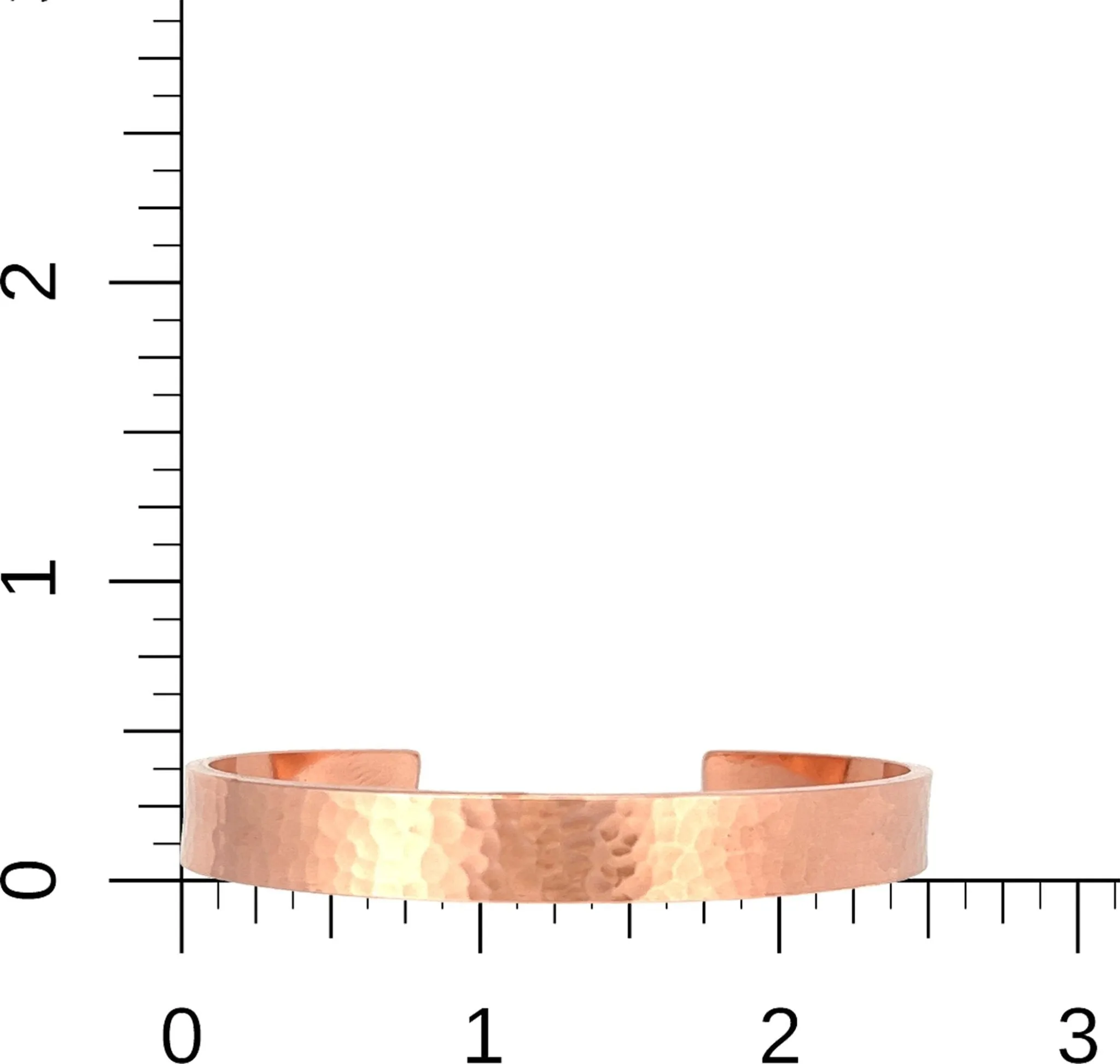 Men's Hammered Copper Cuff Bracelet - 10mm Wide