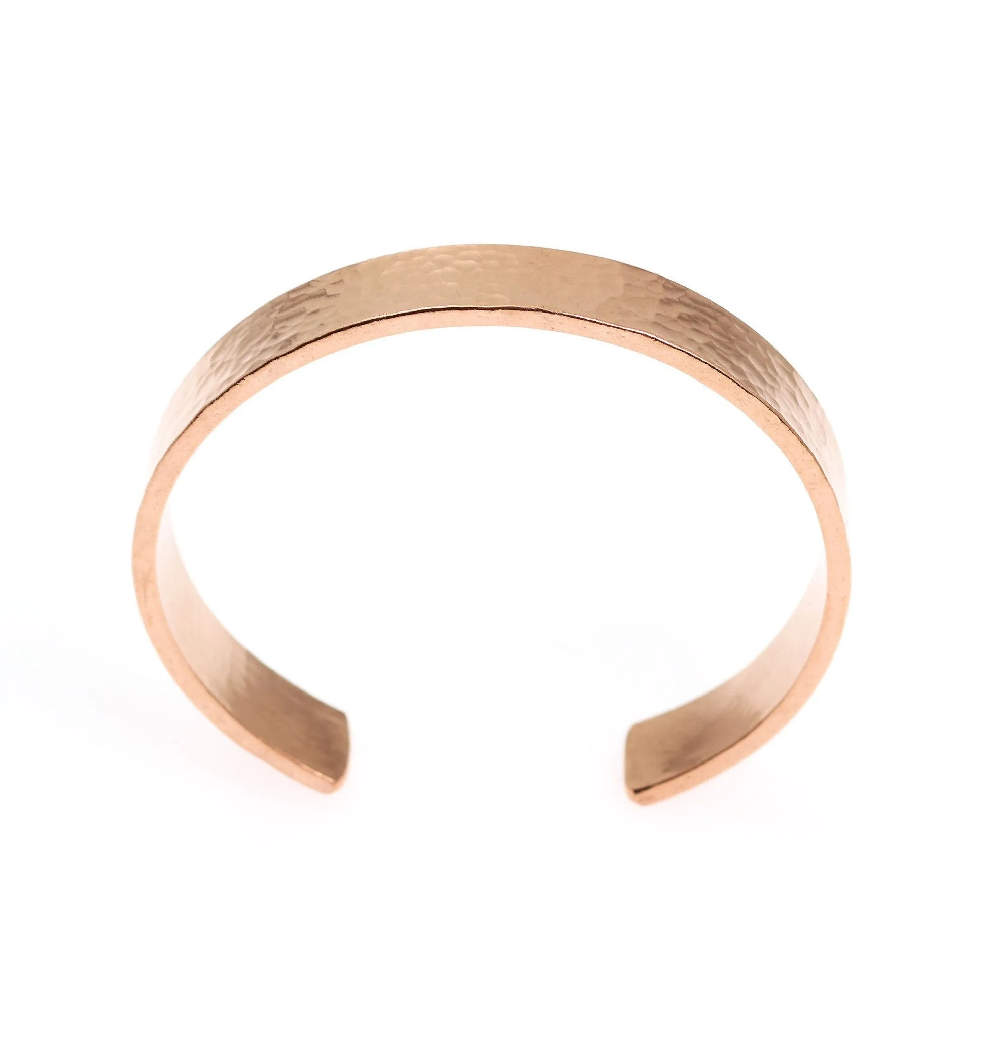 Men's Hammered Copper Cuff Bracelet - 10mm Wide