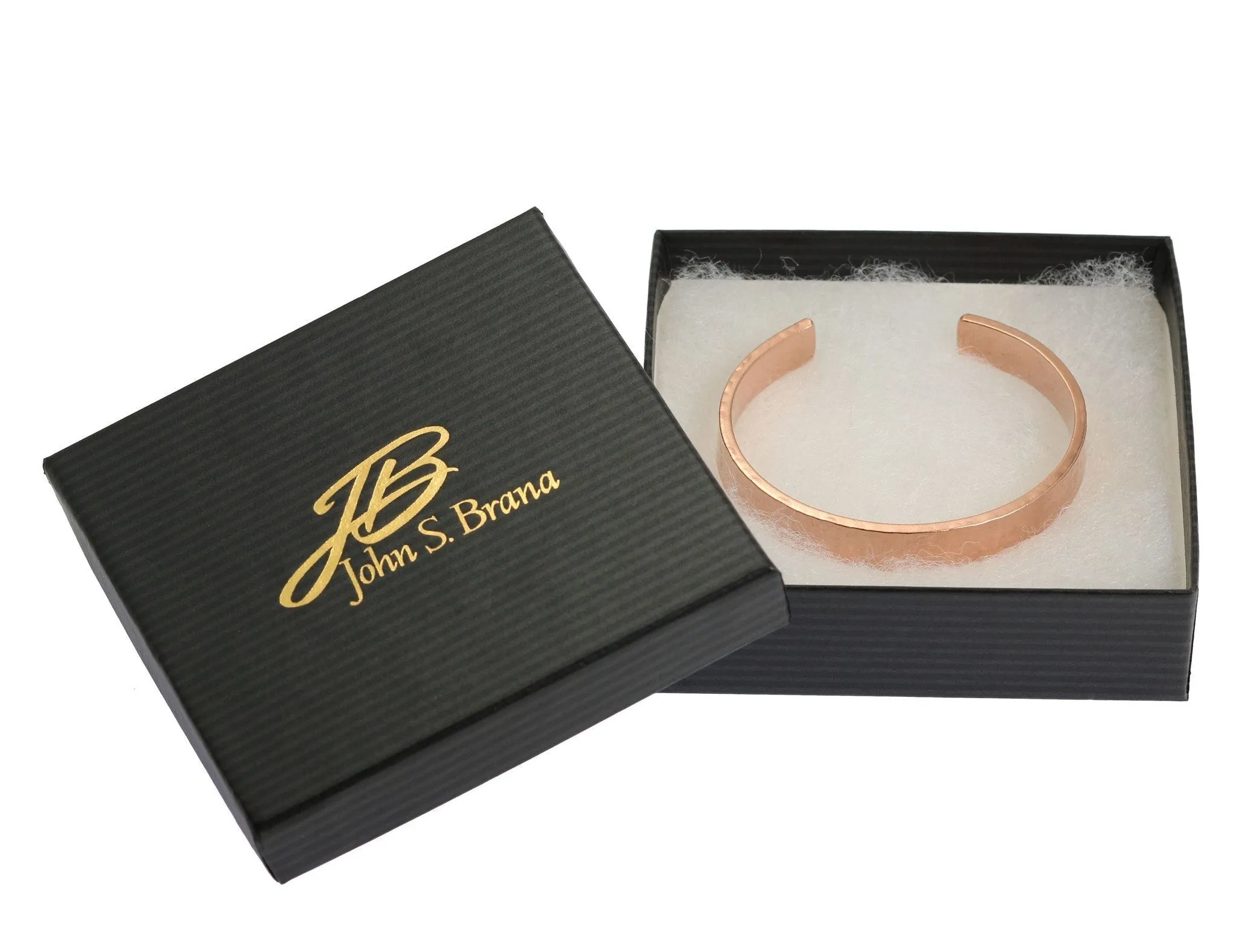 Men's Hammered Copper Cuff Bracelet - 10mm Wide