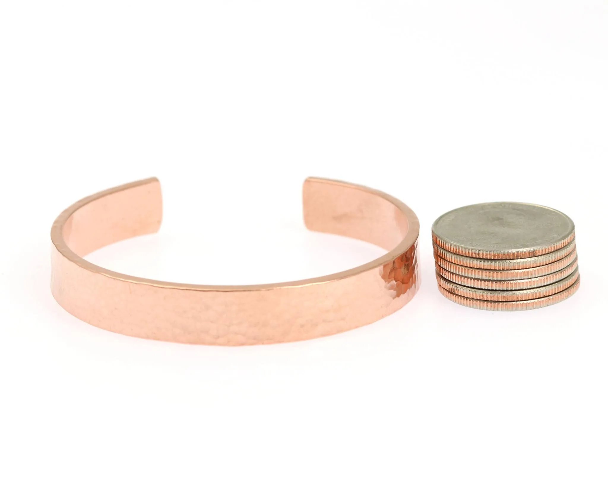 Men's Hammered Copper Cuff Bracelet - 10mm Wide