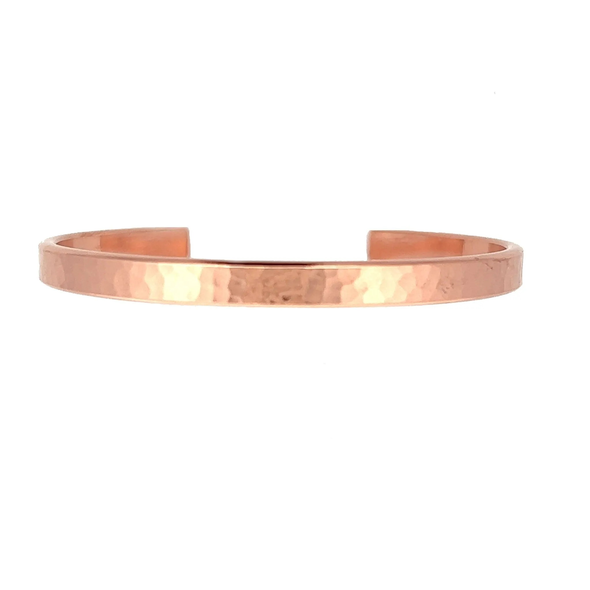 Men's Hammered Copper Cuff Bracelet - 5mm Wide
