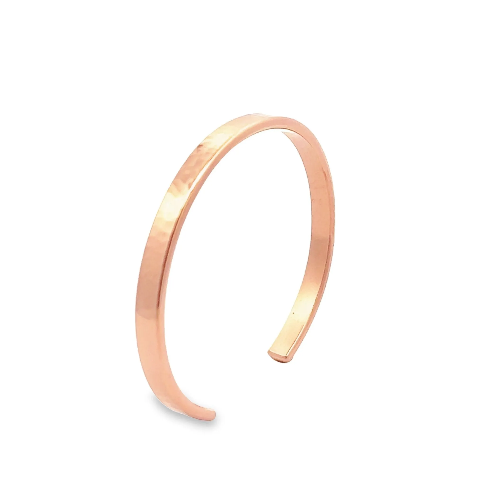 Men's Hammered Copper Cuff Bracelet - 5mm Wide