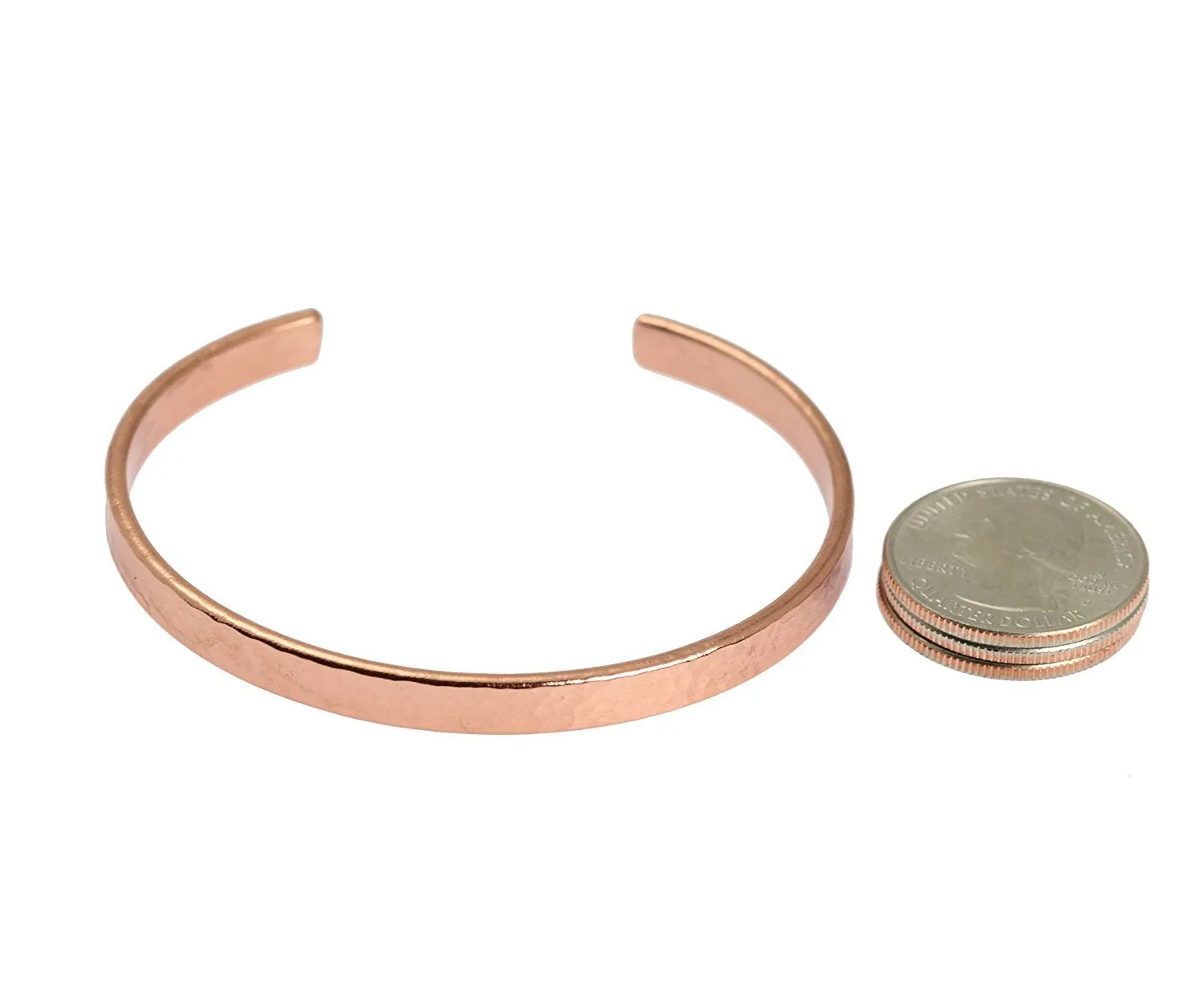 Men's Hammered Copper Cuff Bracelet - 5mm Wide