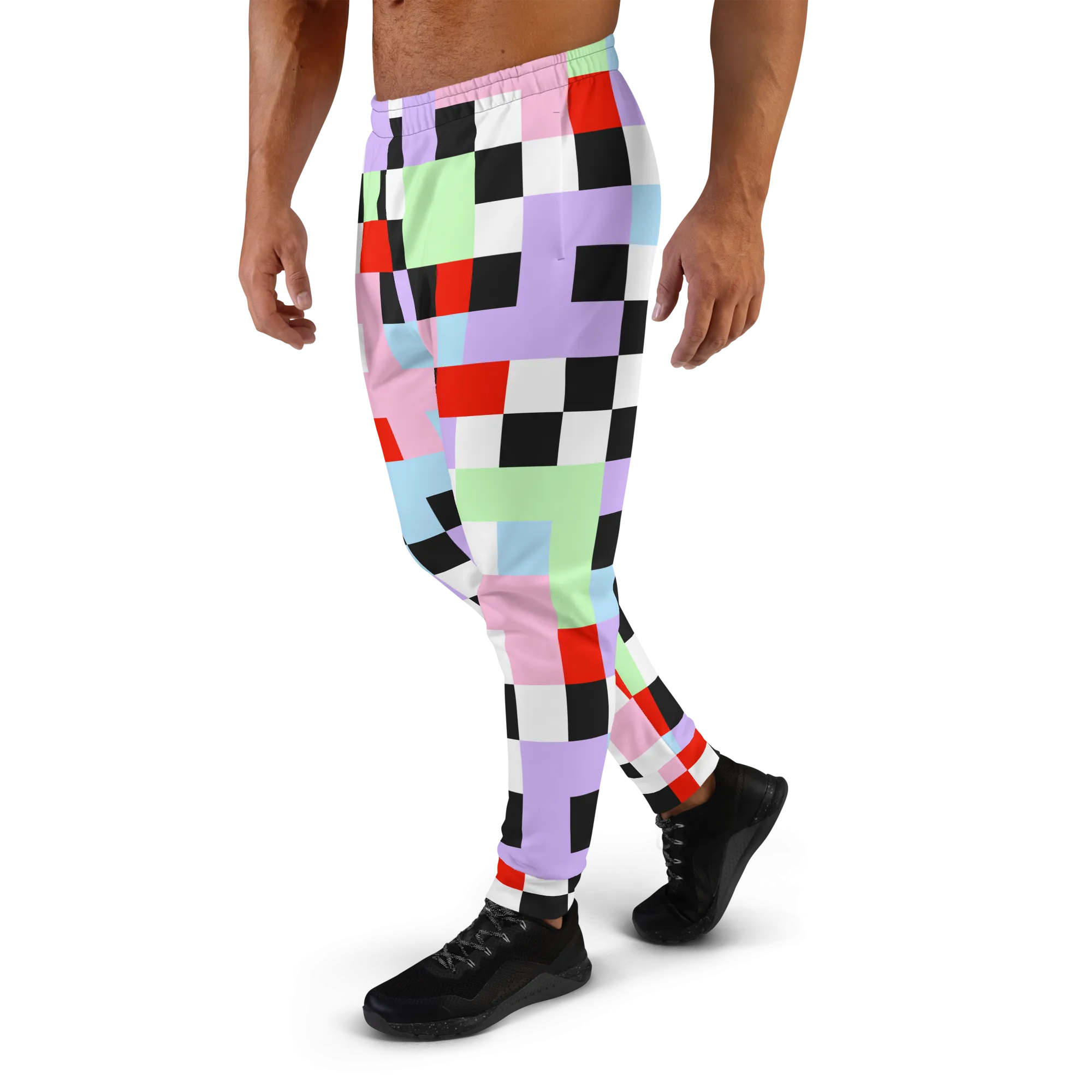 Mens Joggers, Pastel Goth Checks