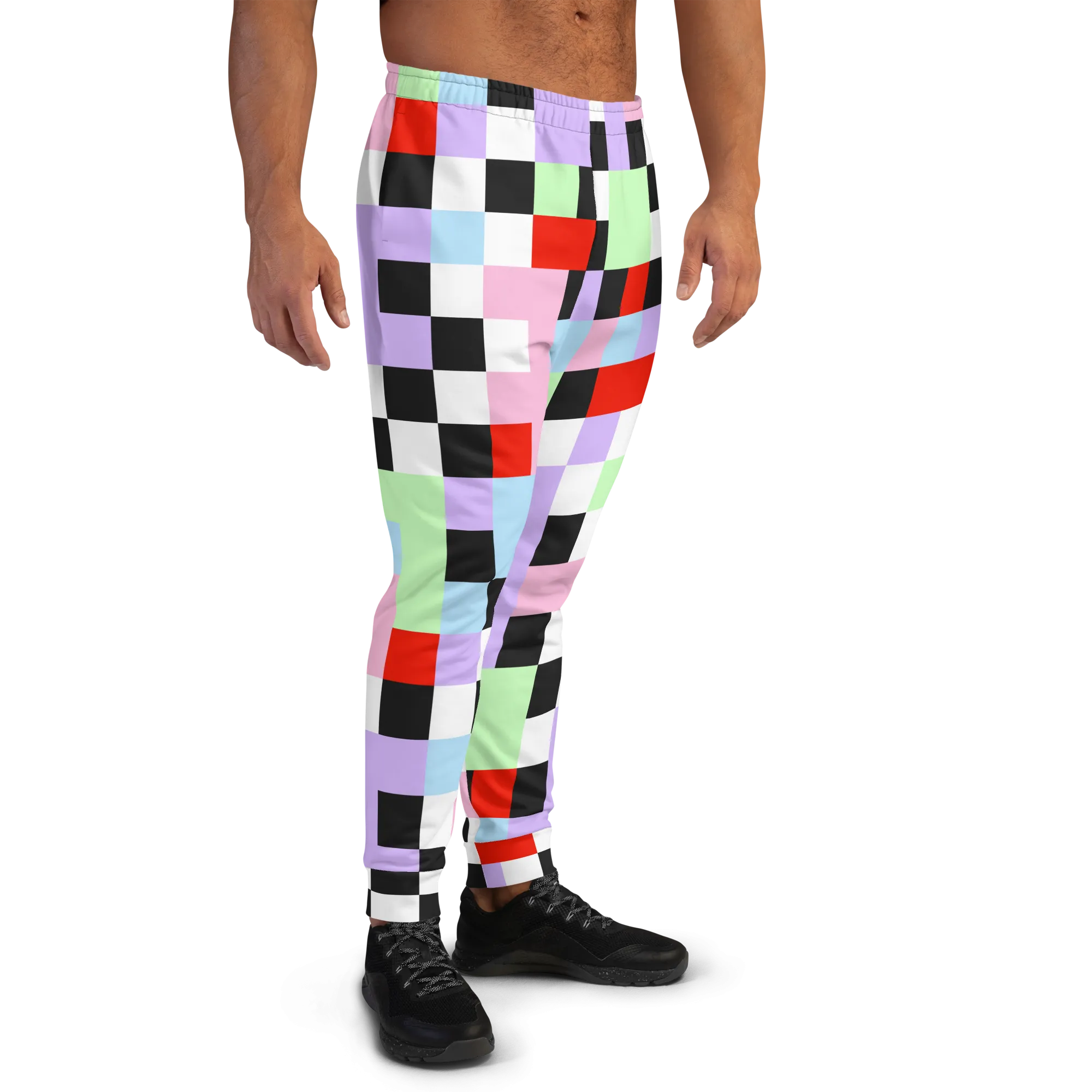 Mens Joggers, Pastel Goth Checks