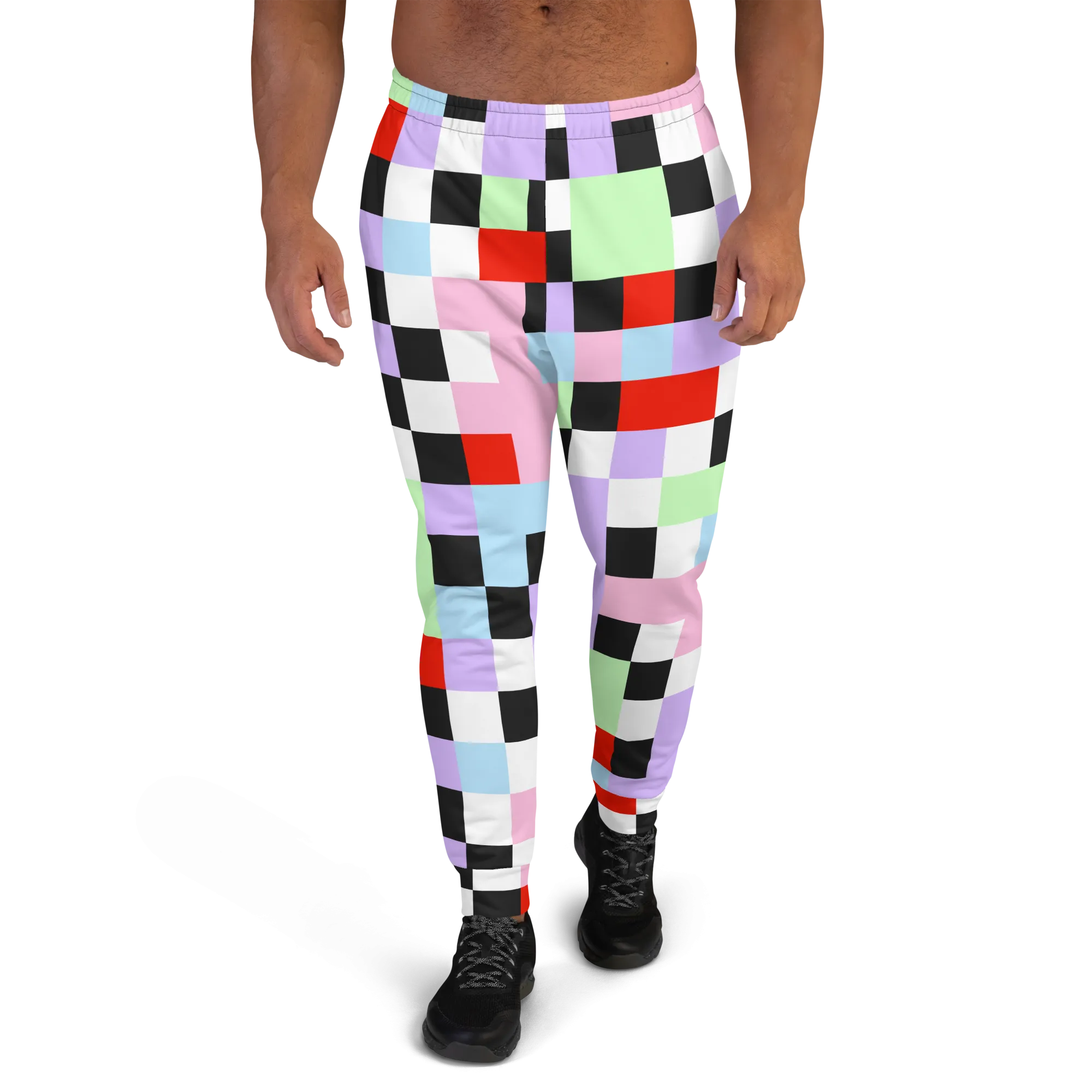 Mens Joggers, Pastel Goth Checks