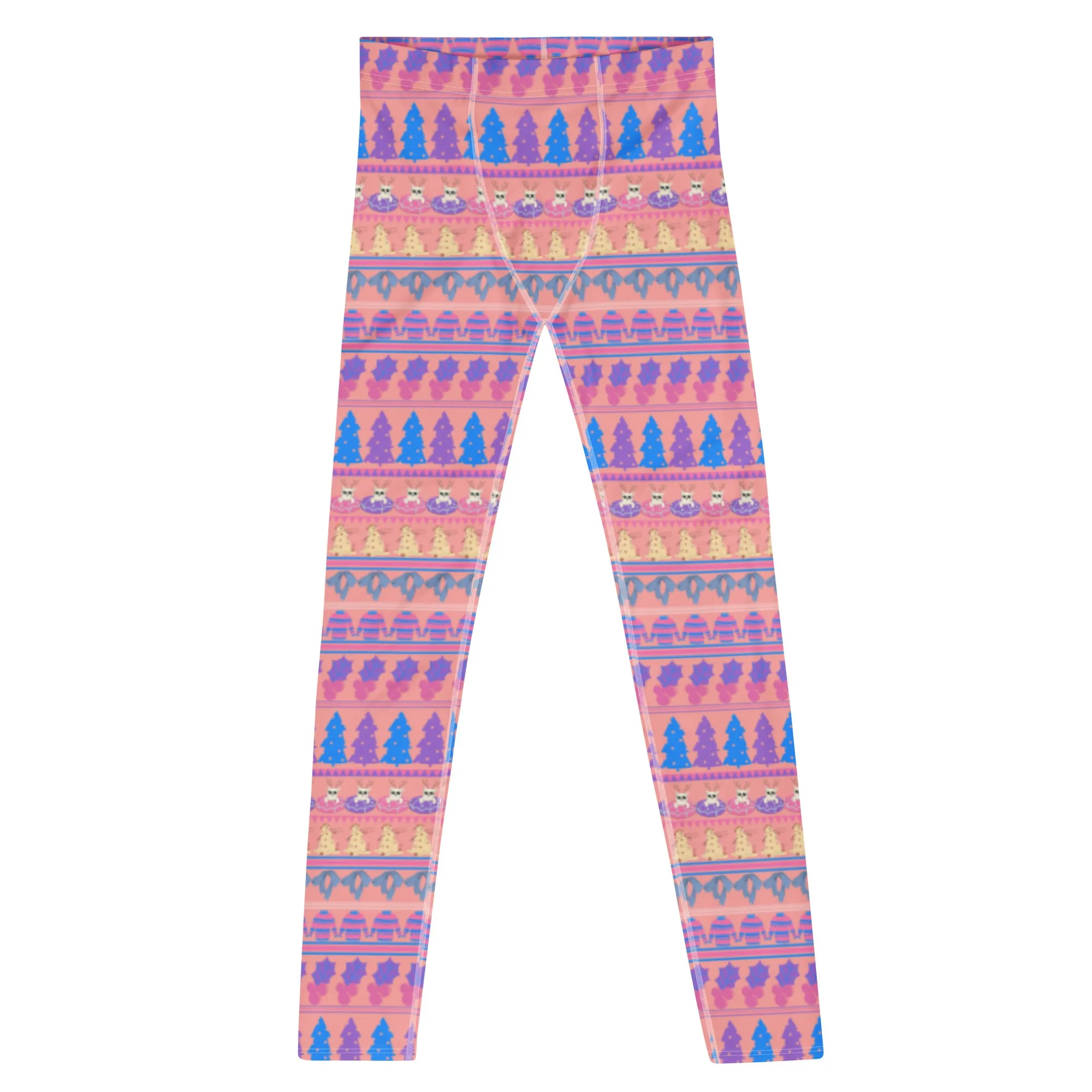Mens Leggings, Christmas Fairisle