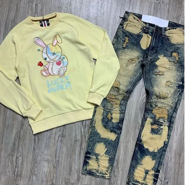 Men's Lucky Charm Pastel Yellow Sweater