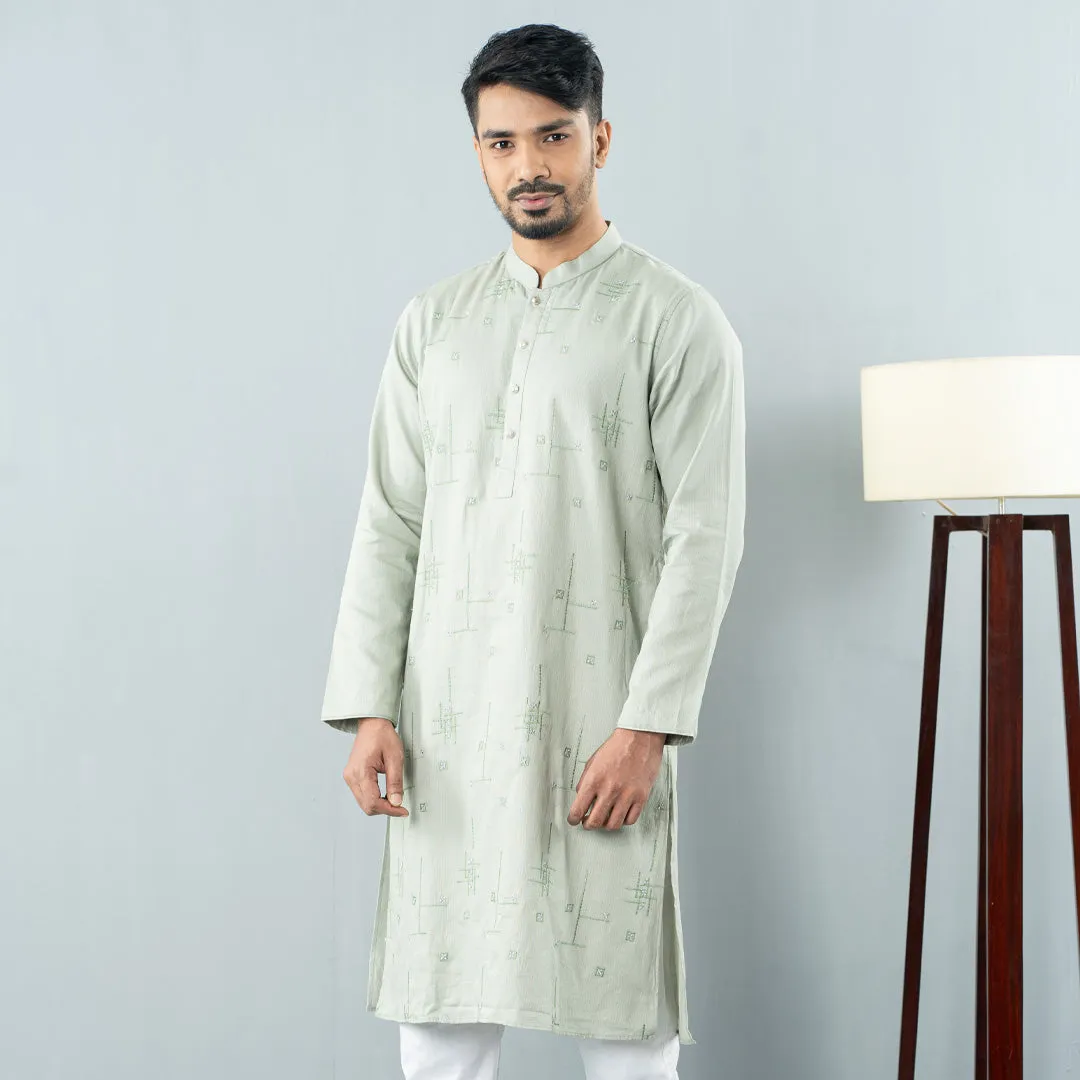 Mens Pastel Embroidered Panjabi