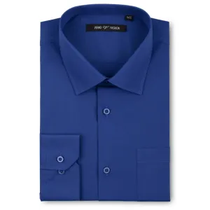Men's Royal Blue Dress Shirt Classic Fit Verno Fashion
