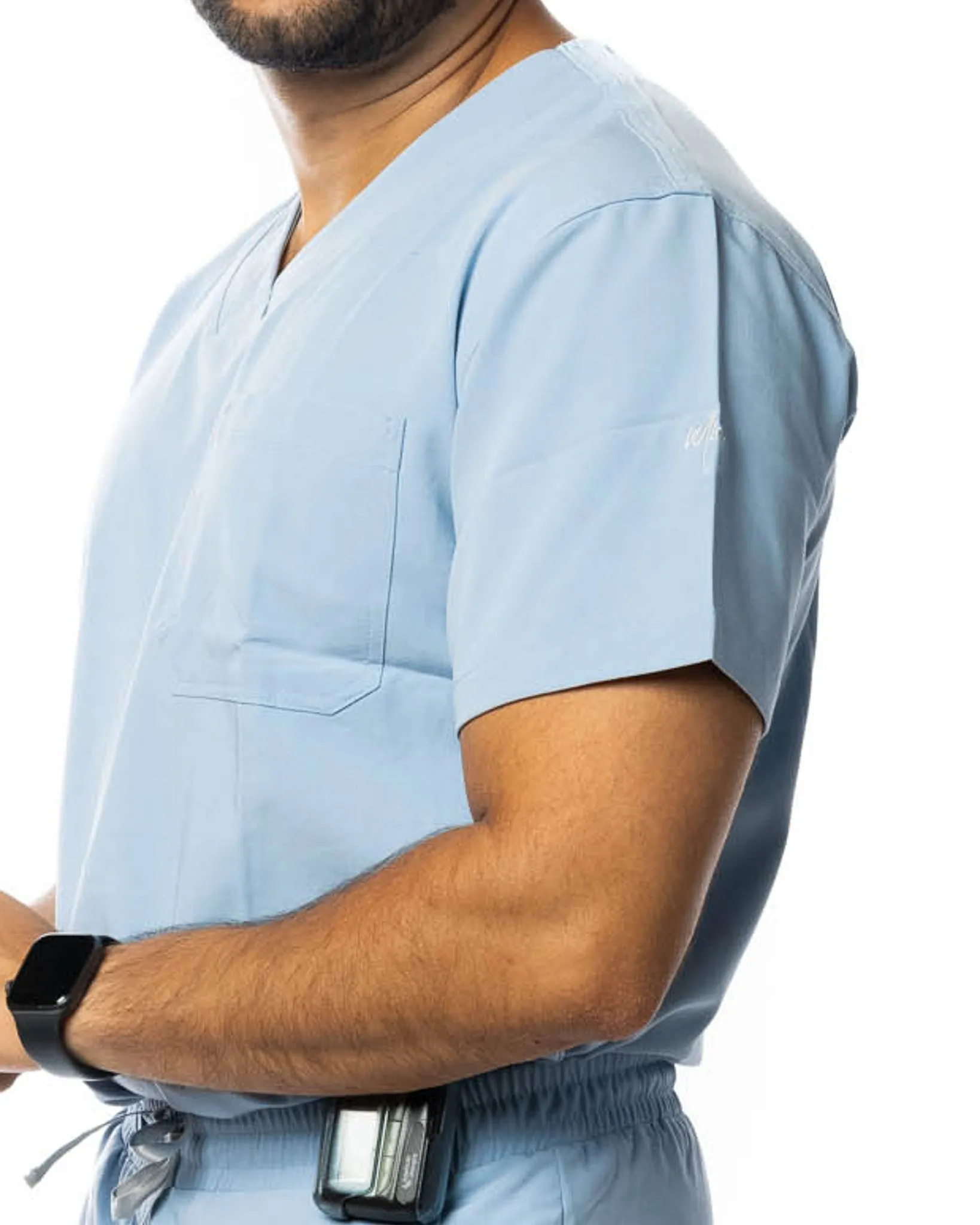 Men's Slate Blue Scrub Top