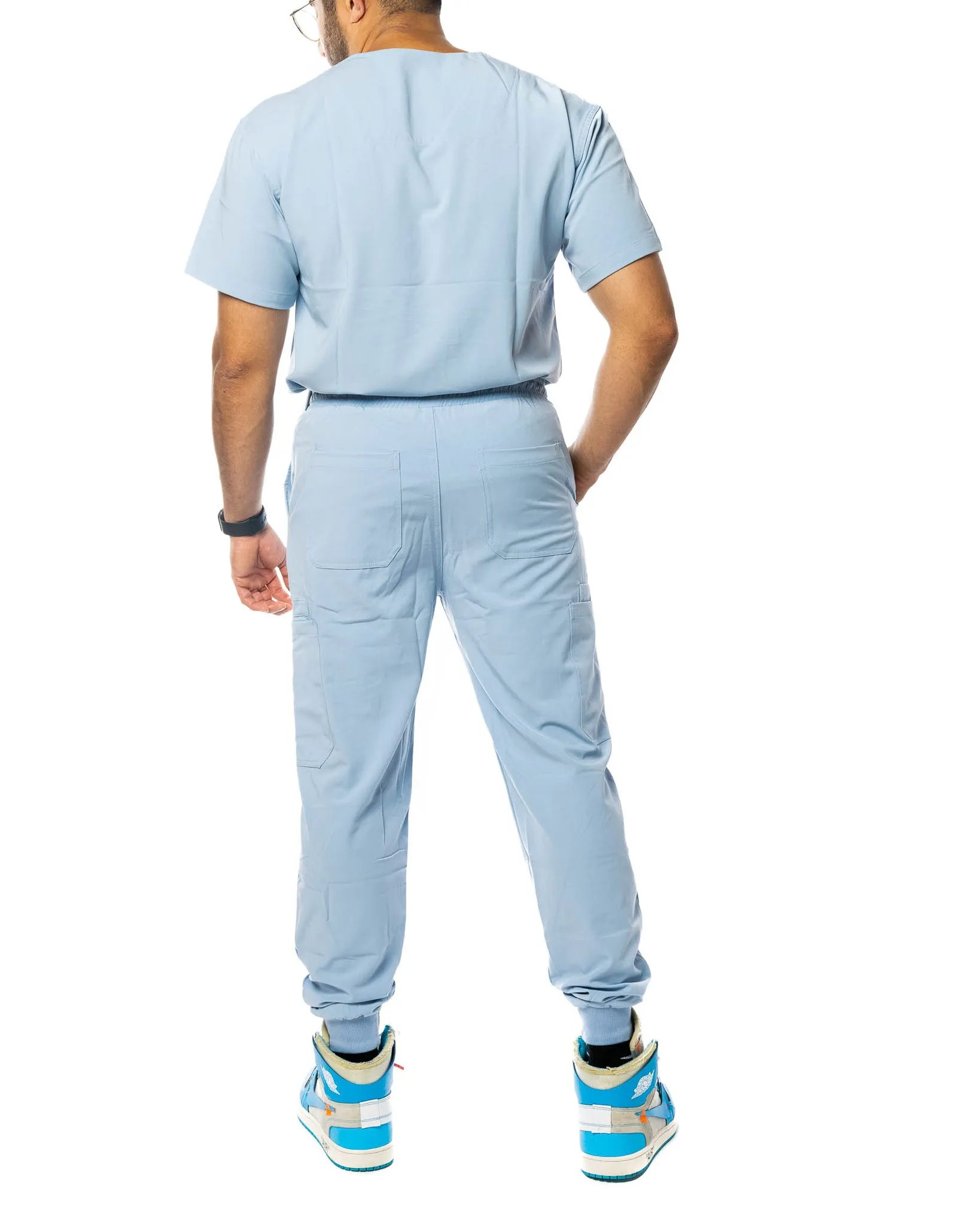 Men's Slate Blue Scrub Top