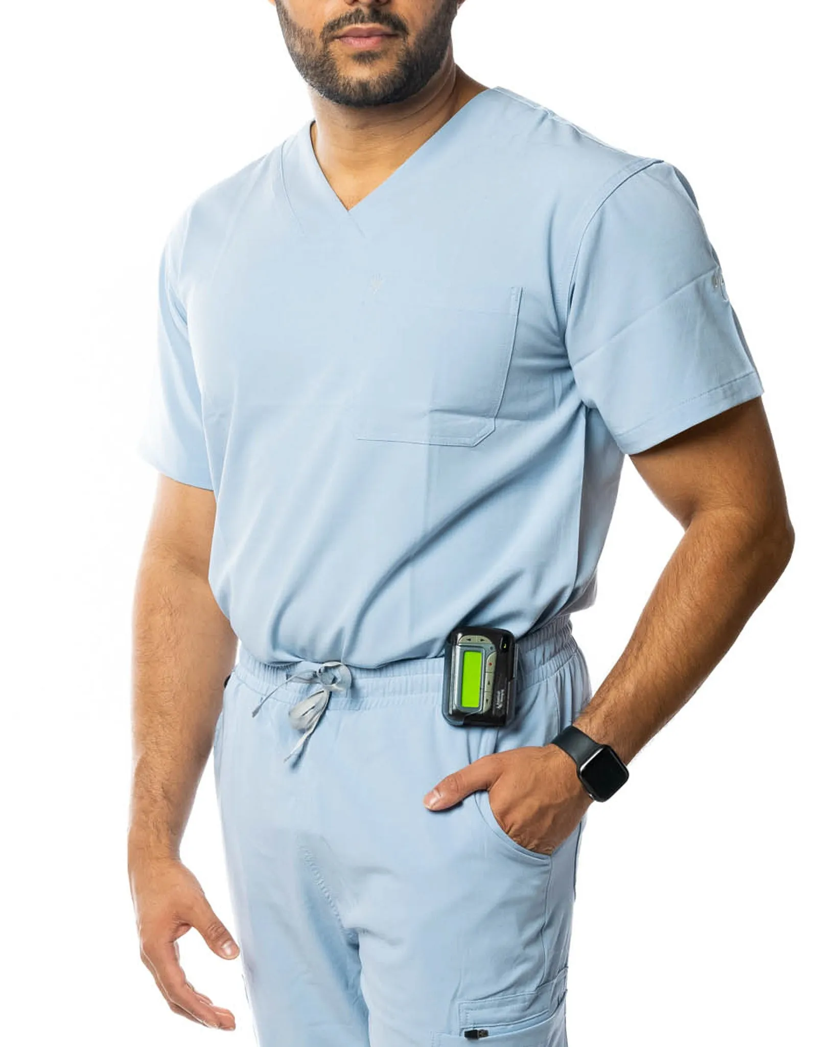 Men's Slate Blue Scrub Top