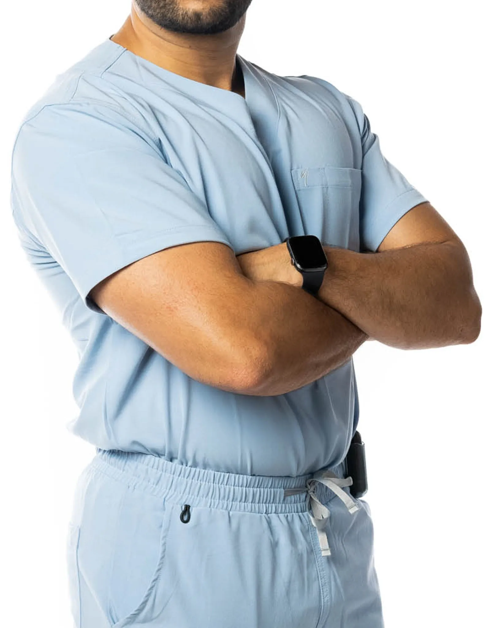 Men's Slate Blue Scrub Top