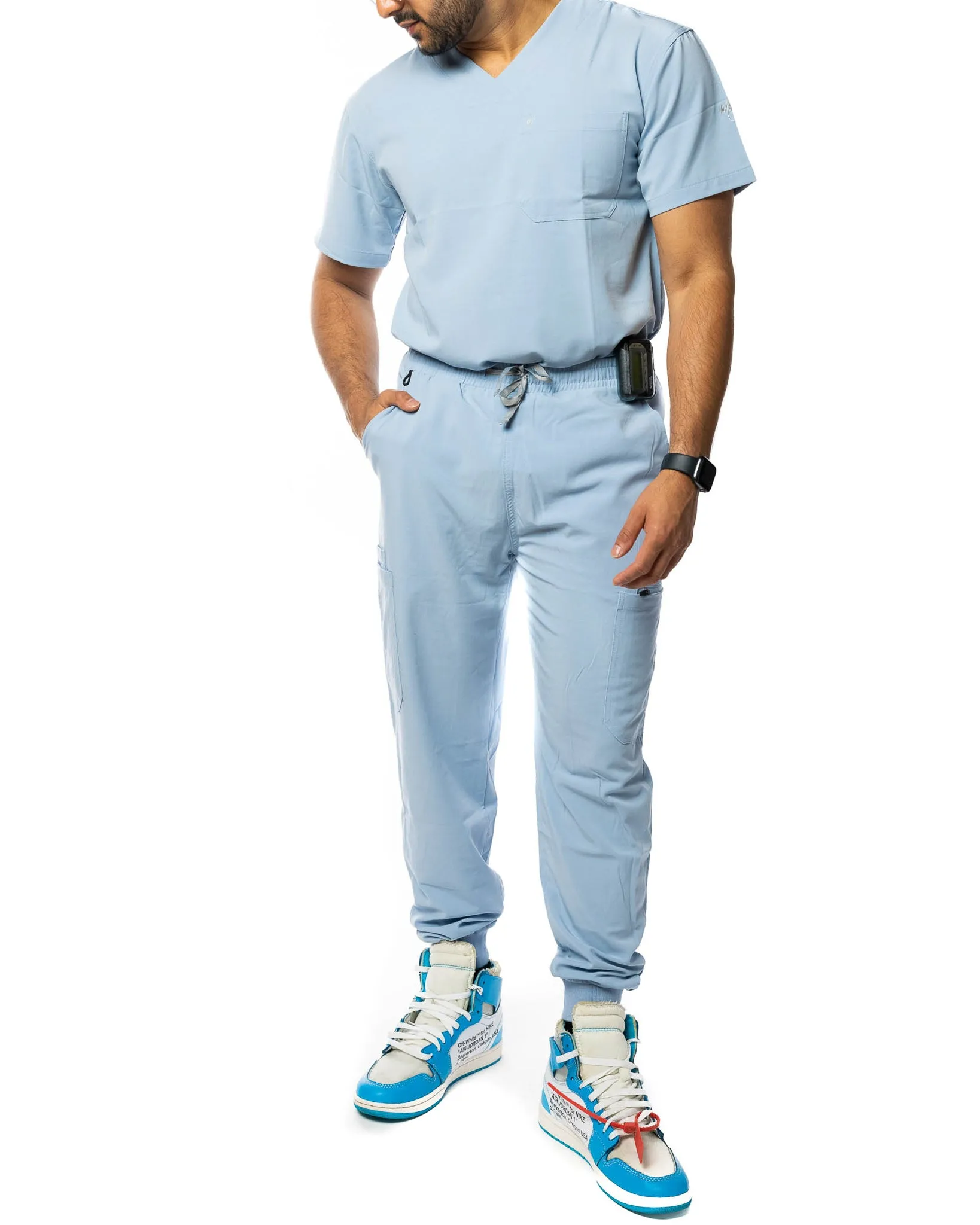Men's Slate Blue Scrub Top